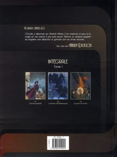 Verso de l'album Harry Dickson Intégrale Tome 1
