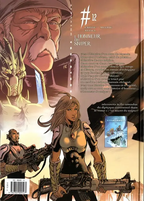 Verso de l'album Kookaburra Universe Tome 12 L'honneur du sniper