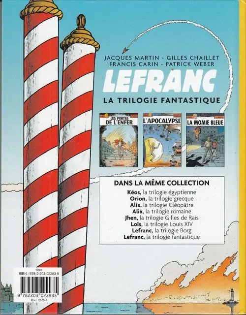 Verso de l'album Lefranc La trilogie fantastique