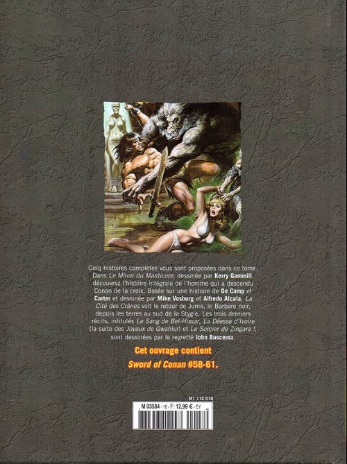 Verso de l'album The Savage Sword of Conan - La Collection Tome 18 Le sorcier de Zingara !