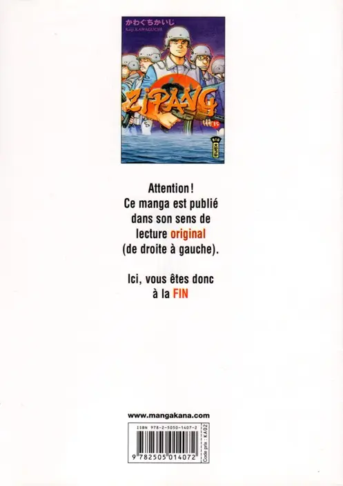 Verso de l'album Zipang 35