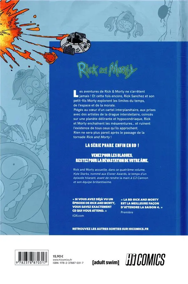 Verso de l'album Rick and Morty Tome 4