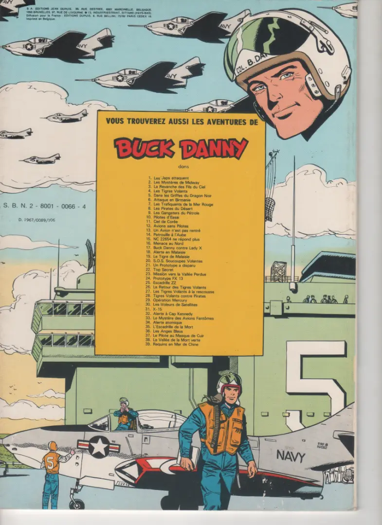 Verso de l'album Buck Danny Tome 29 Opération Mercury