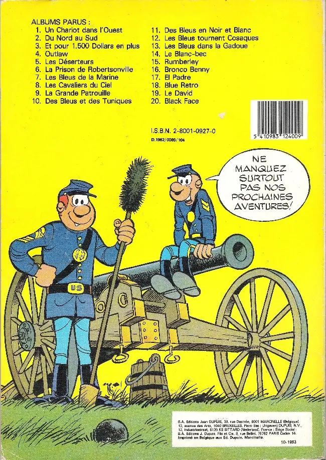 Verso de l'album Les Tuniques Bleues Tome 19 Le David