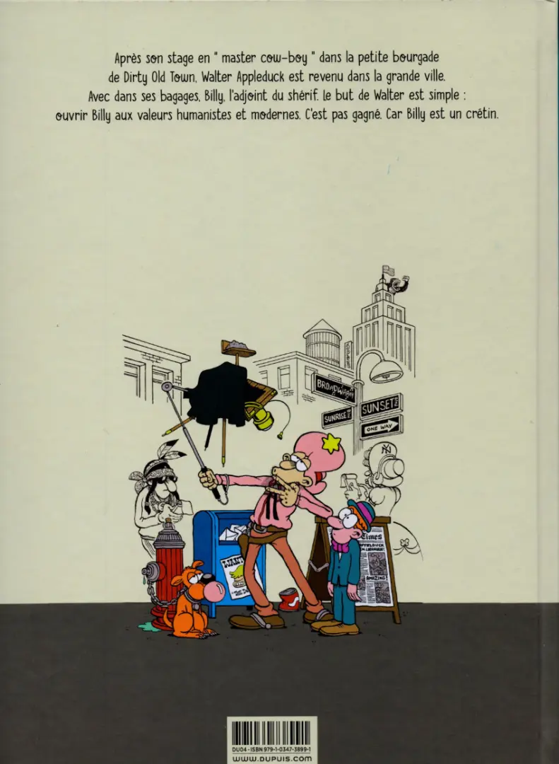 Verso de l'album Walter Appleduck Tome 2 Un cow-boy dans la ville