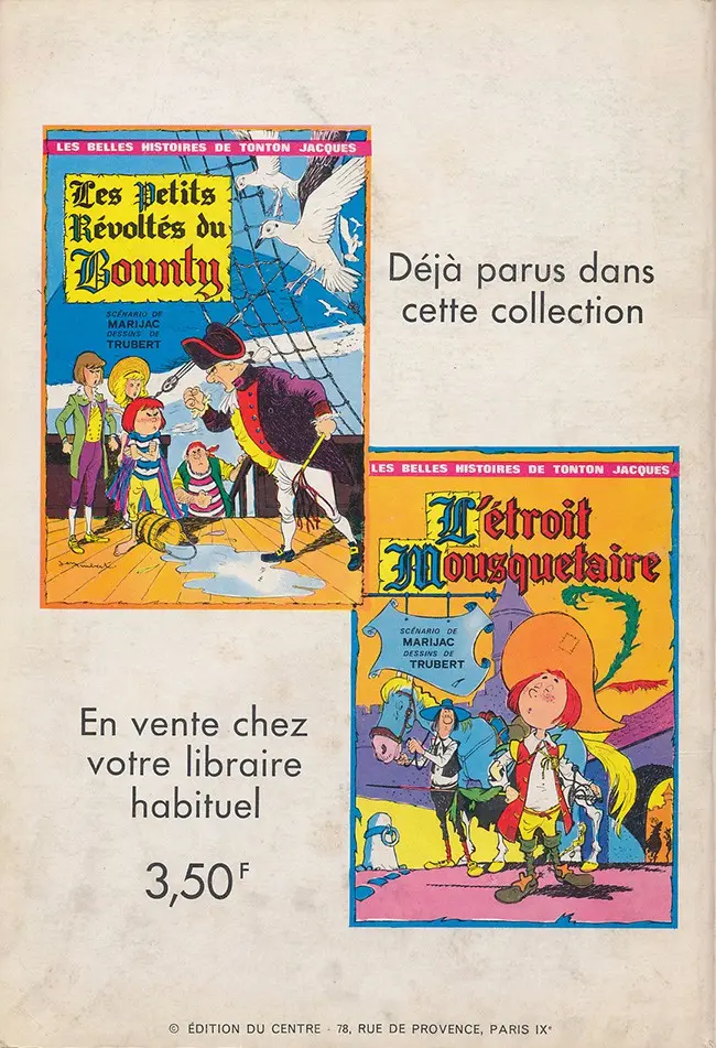 Verso de l'album Cathy Tome 1 L'Orpheline du Far-West
