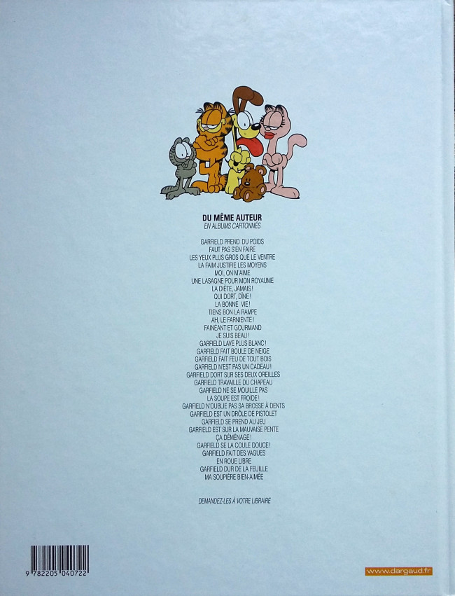 Verso de l'album Garfield Tome 13 Je suis beau