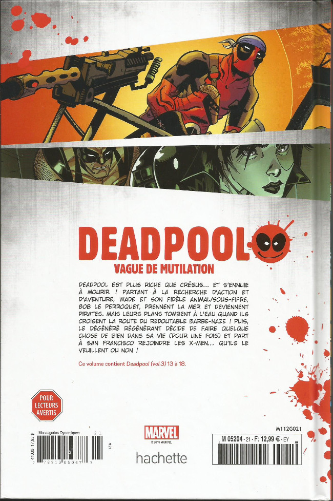 Verso de l'album Deadpool - La collection qui tue Tome 21 Vague de mutilation