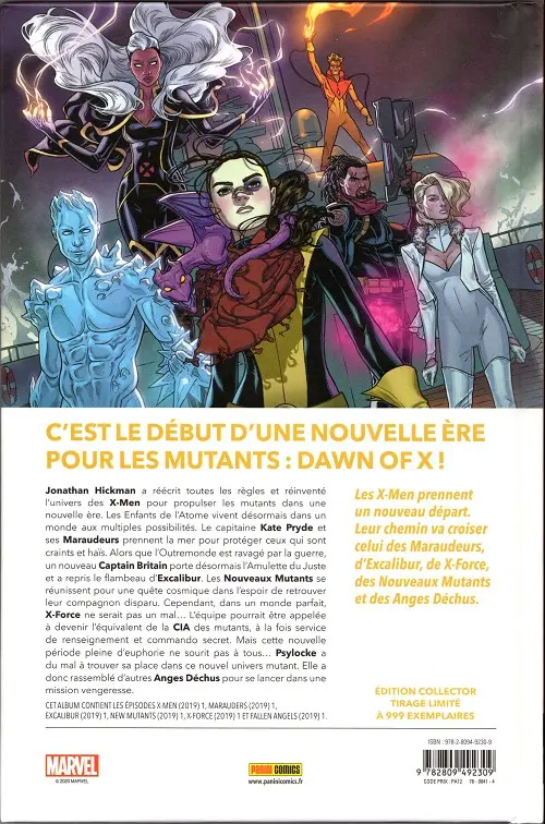 Verso de l'album Dawn of X Volume 01