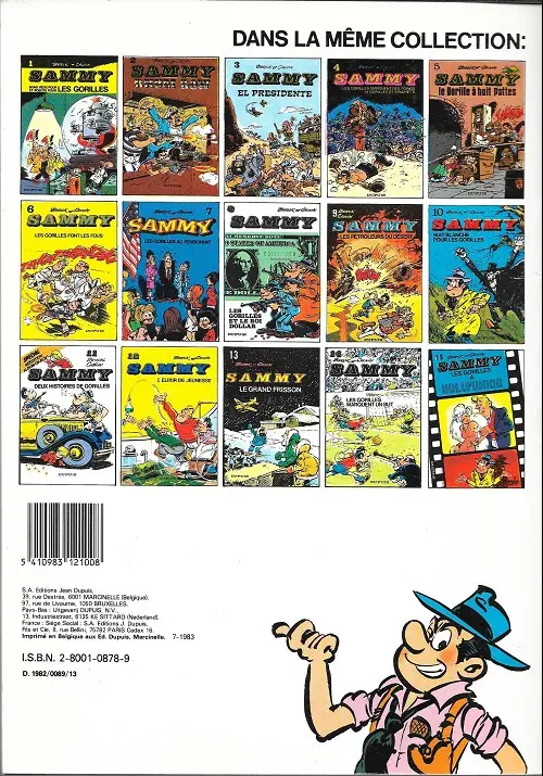 Verso de l'album Sammy Tome 15 Les gorilles à Hollywood