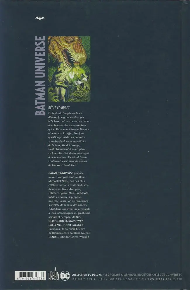 Verso de l'album Batman Universe