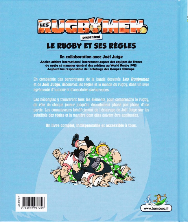 Verso de l'album Les Rugbymen Le rugby et ses règles