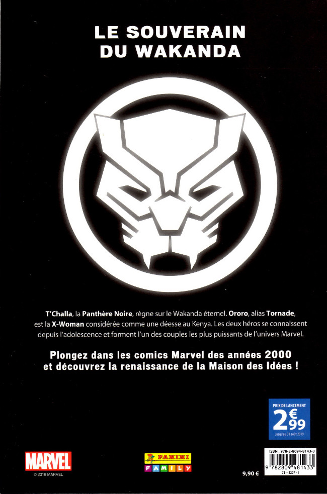 Verso de l'album Marvel Les Années 2000 - La Renaissance 2 Black Panther