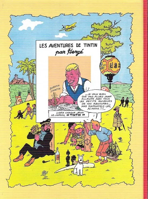 Verso de l'album Tintin Le triangle du diamant vert