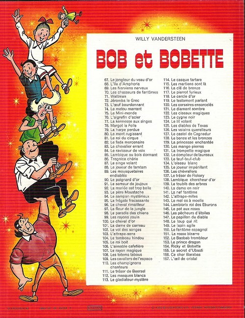 Verso de l'album Bob et Bobette Tome 131 La trompette magique