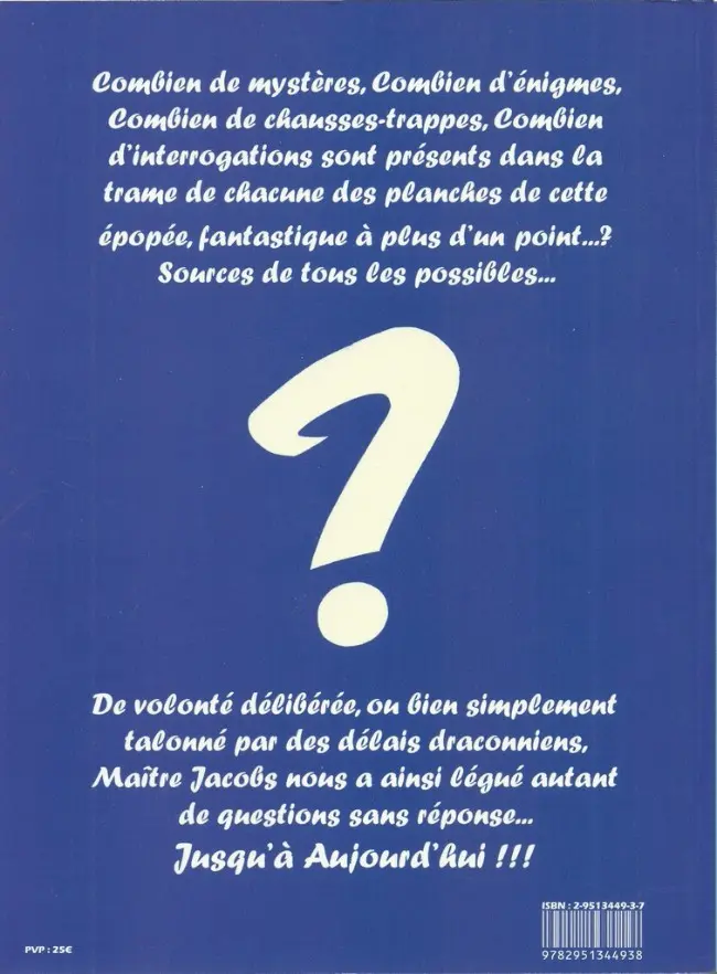 Verso de l'album Les Secrets de l'Espadon