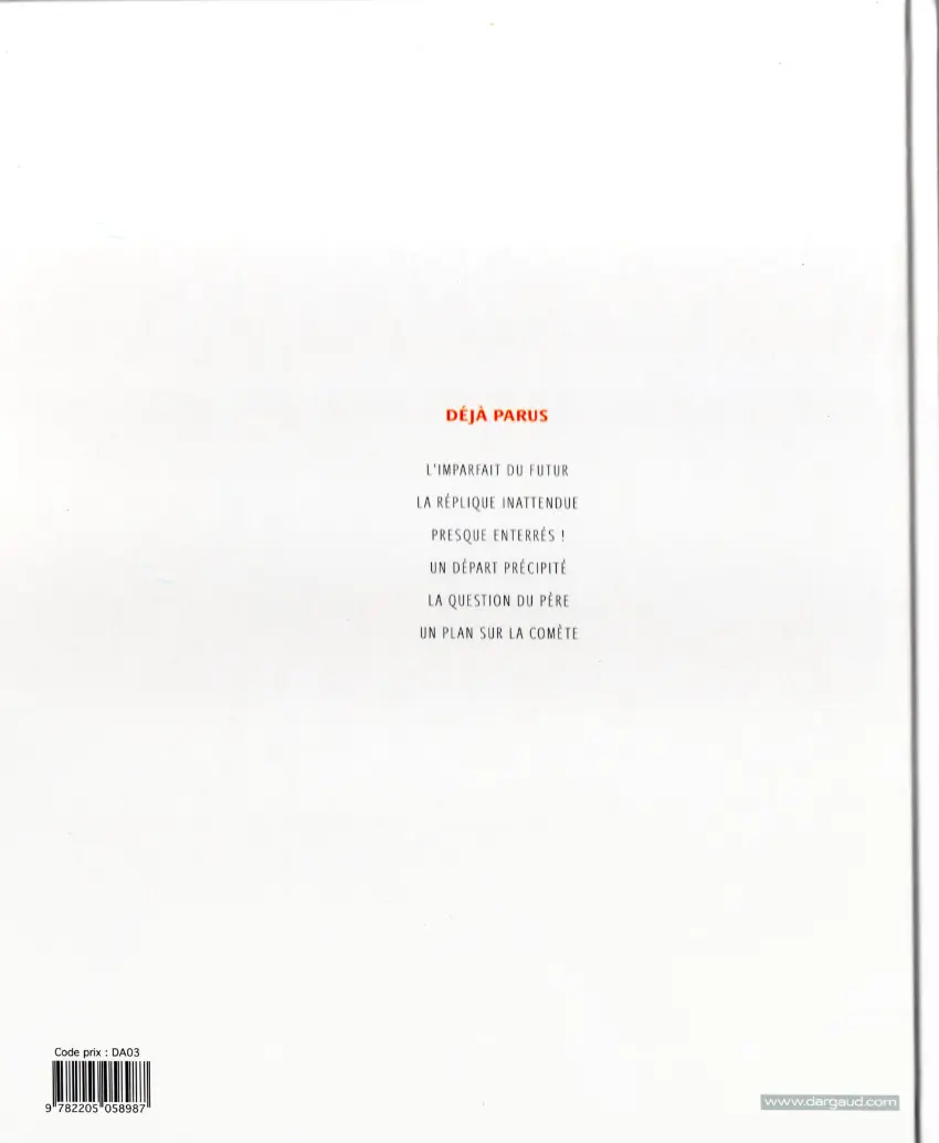 Verso de l'album Une épatante aventure de Jules Tome 1 L'imparfait du futur