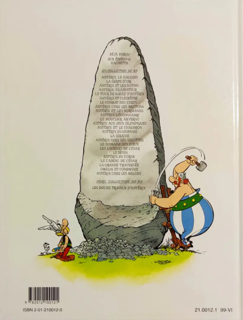 Verso de l'album Astérix Tome 12 Astérix aux jeux olympiques