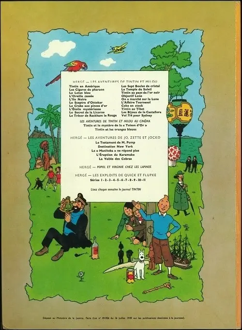 Verso de l'album Tintin Tome 21 Les bijoux de la Castafiore