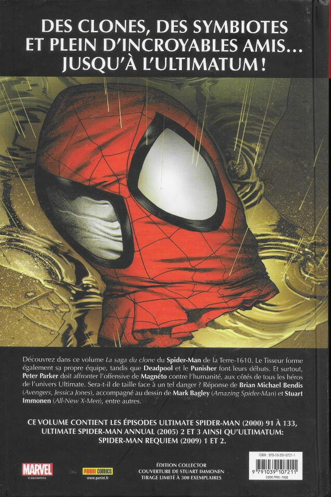 Verso de l'album Ultimate Spider-Man Ultimatum