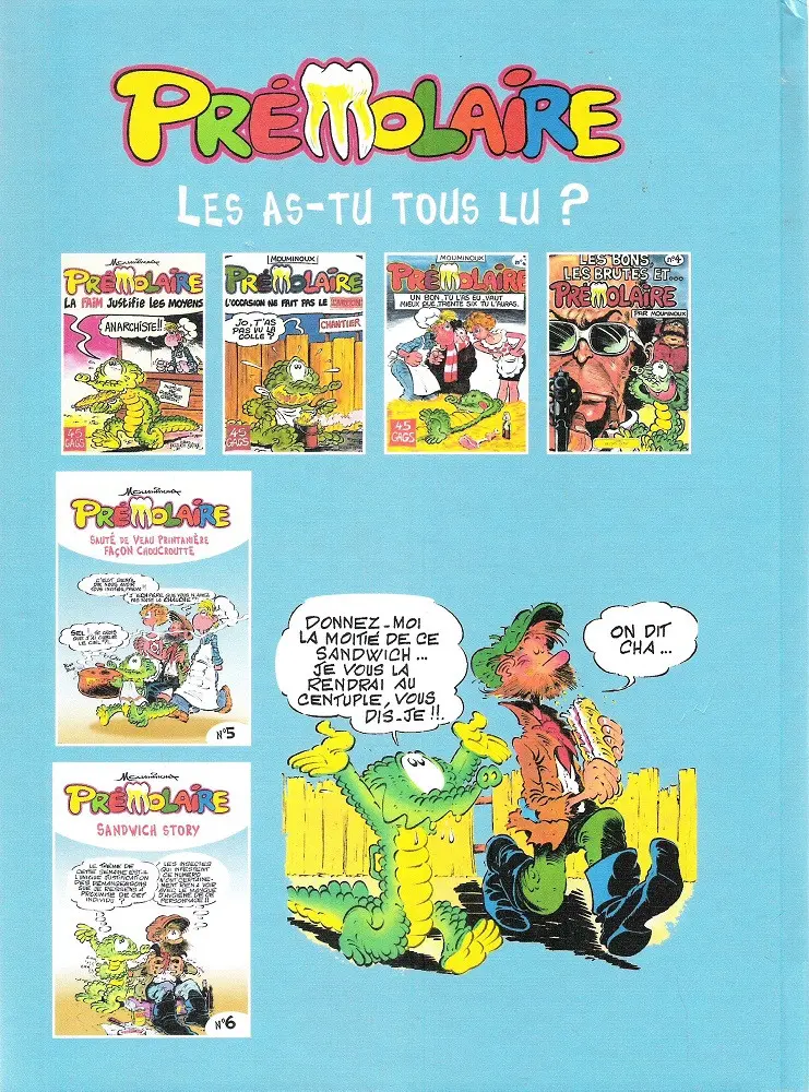 Verso de l'album Prémolaire N° 5 Sauté de veau printanière façon choucroutte