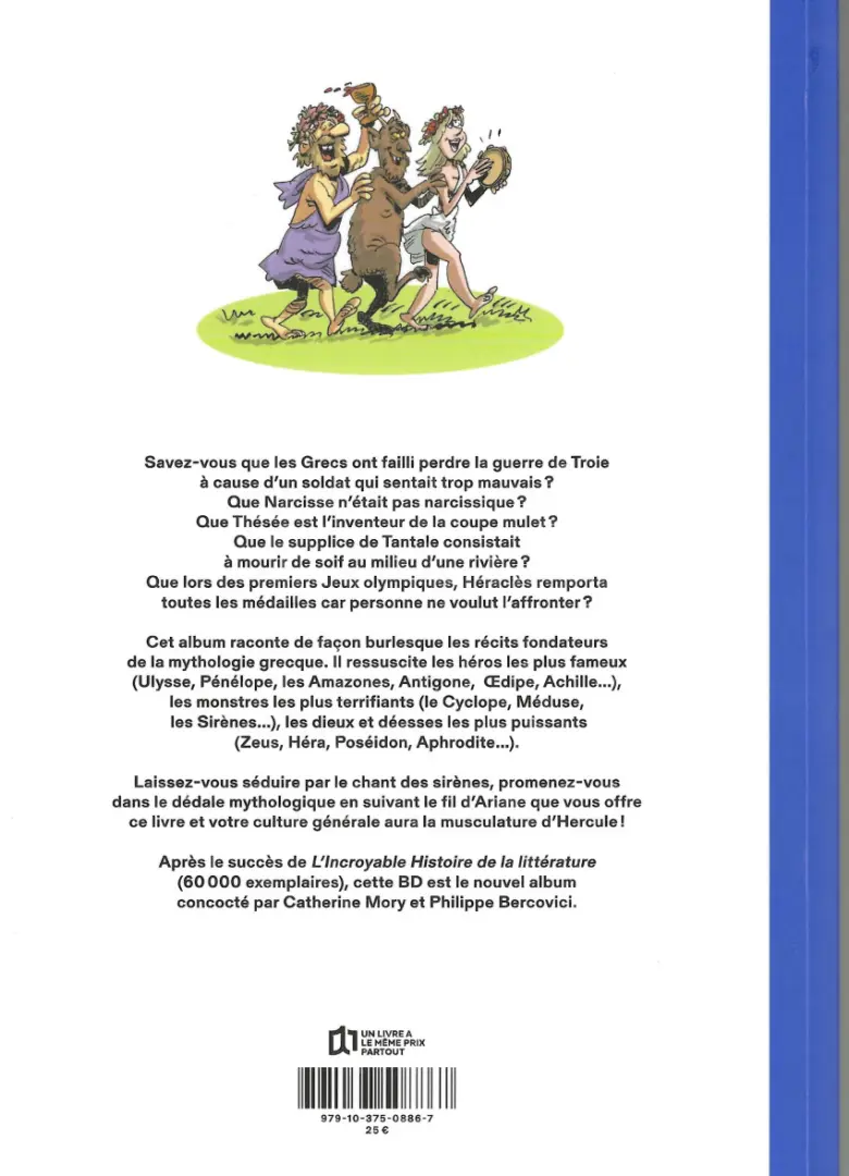 Verso de l'album L'Incroyable Histoire de la mythologie grecque