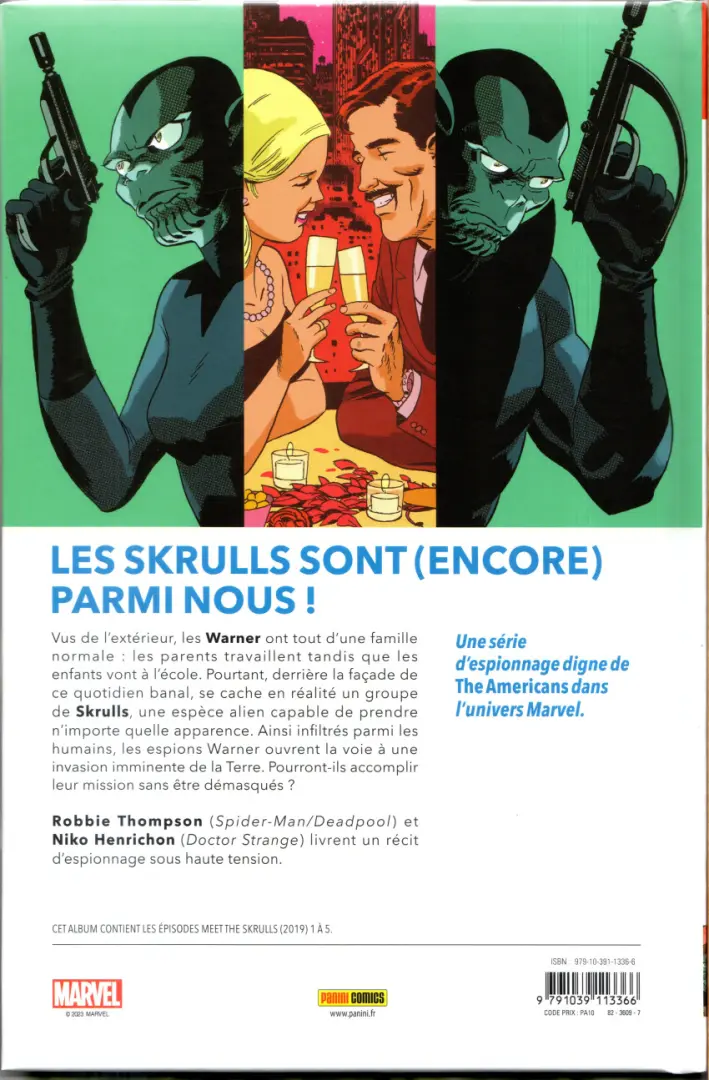 Verso de l'album Secret invasion - Bienvenue chez les Skrulls