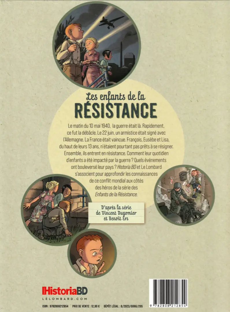 Verso de l'album Les Enfants de la Résistance Historia BD : Les Enfants de la Résistance
