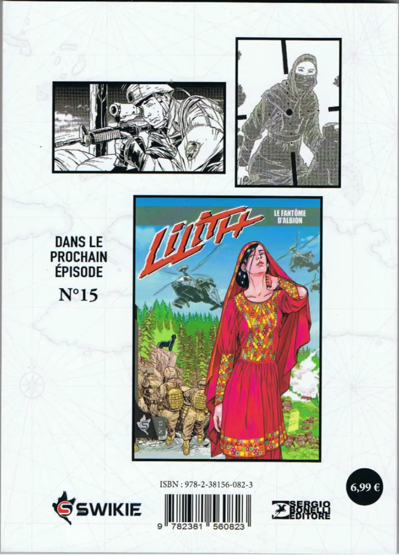 Verso de l'album Lilith N° 14 Combattants du ciel