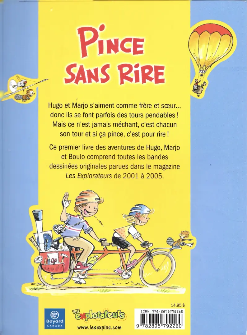 Verso de l'album Les aventures de Hugo et Marjo 1 Pince sans rire