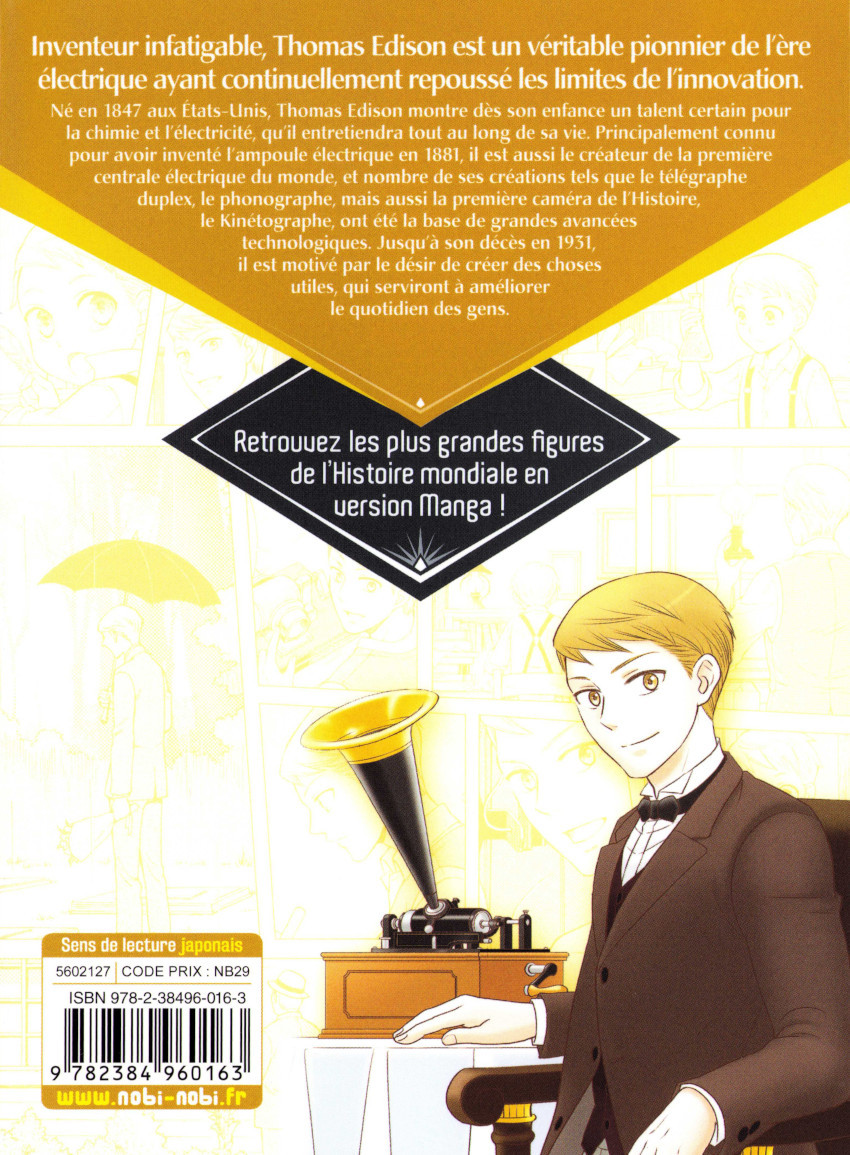 Verso de l'album Thomas Edison