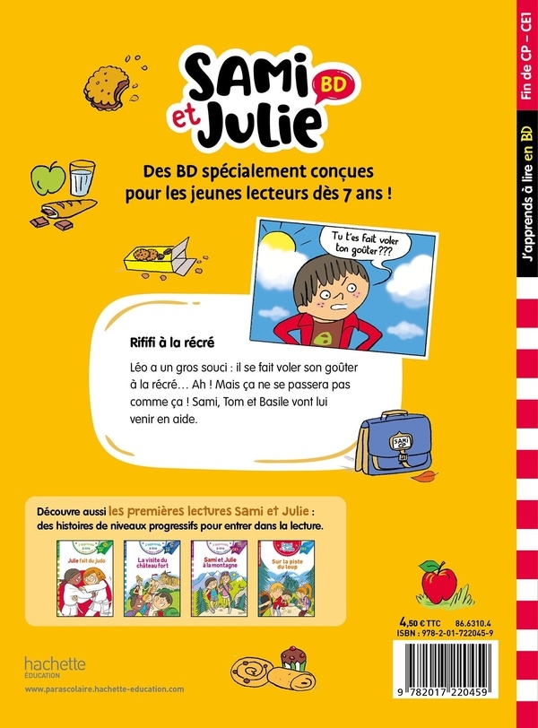 Verso de l'album Sami et Julie Rififi à la récré