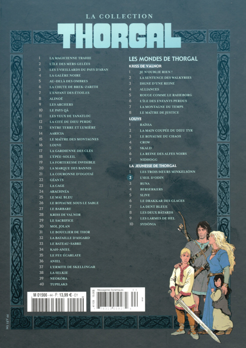Verso de l'album Les mondes de Thorgal - La Jeunesse de Thorgal Tome 2 L'œil d'Odin