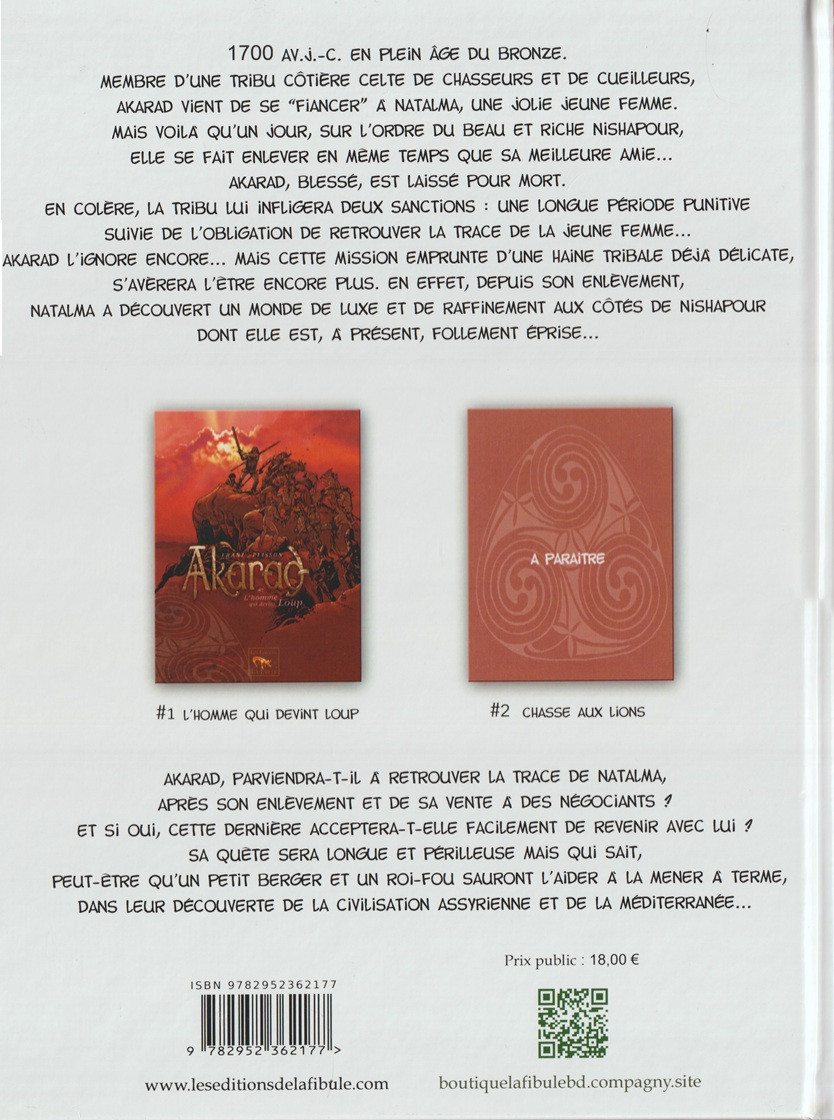 Verso de l'album Akarad L'homme qui devint Loup