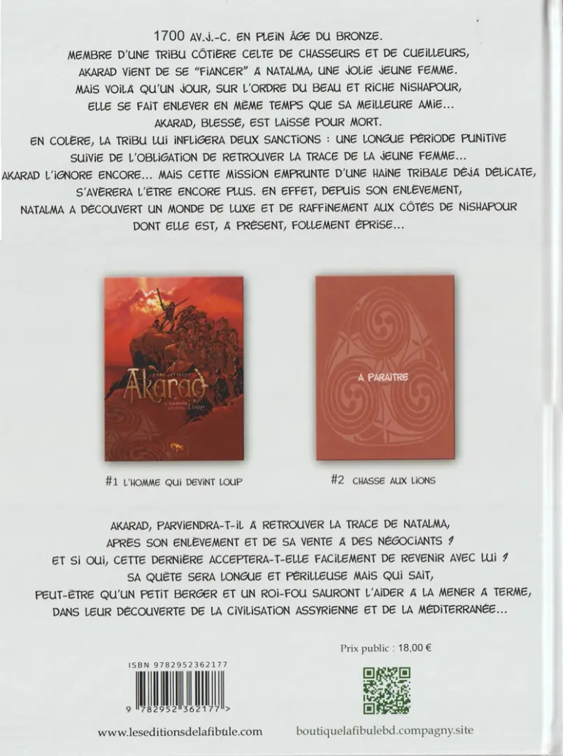 Verso de l'album Akarad L'homme qui devint Loup