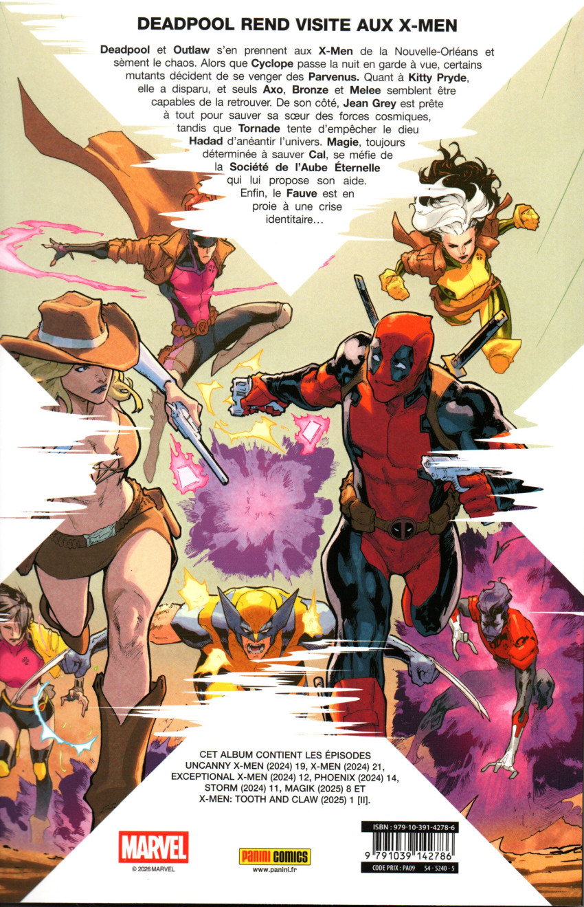 Verso de l'album X-Men 28