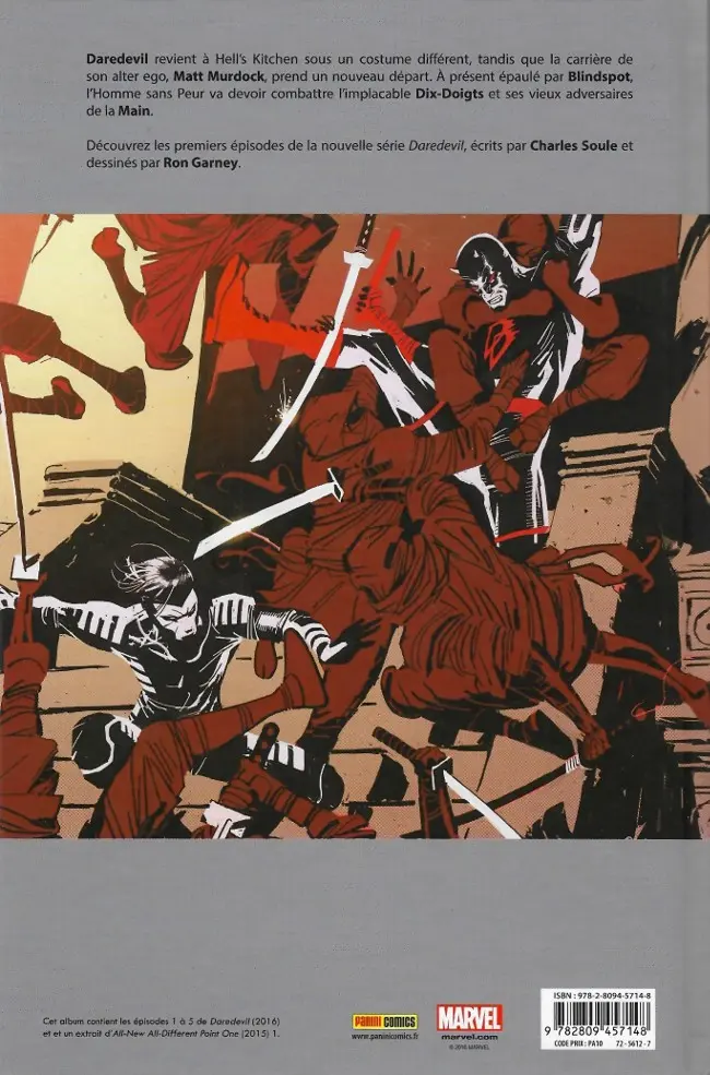 Verso de l'album Daredevil Tome 1 Un témoin gênant