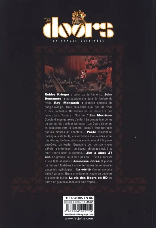 Verso de l'album The Doors en Bandes Dessinées