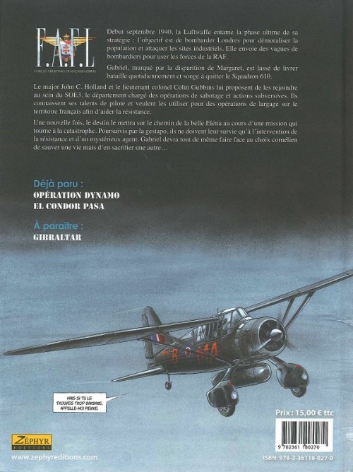 Verso de l'album F.A.F.L Forces Aériennes Françaises Libres Tome 2 El condor pasa