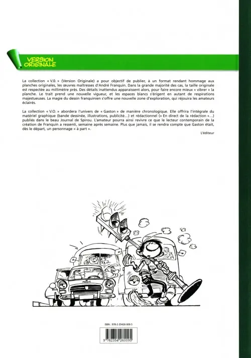 Verso de l'album Gaston L'intégrale (Version Originale) Tome 4 Gaston 1963-1964