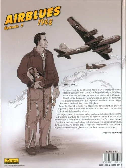 Verso de l'album Jack Blues Tome 3 Airblues 1948 - Épisode 2