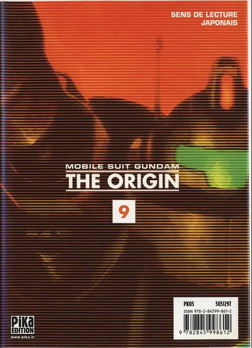 Verso de l'album Mobile Suit Gundam - The Origin 9 Char et Seila - 1re partie
