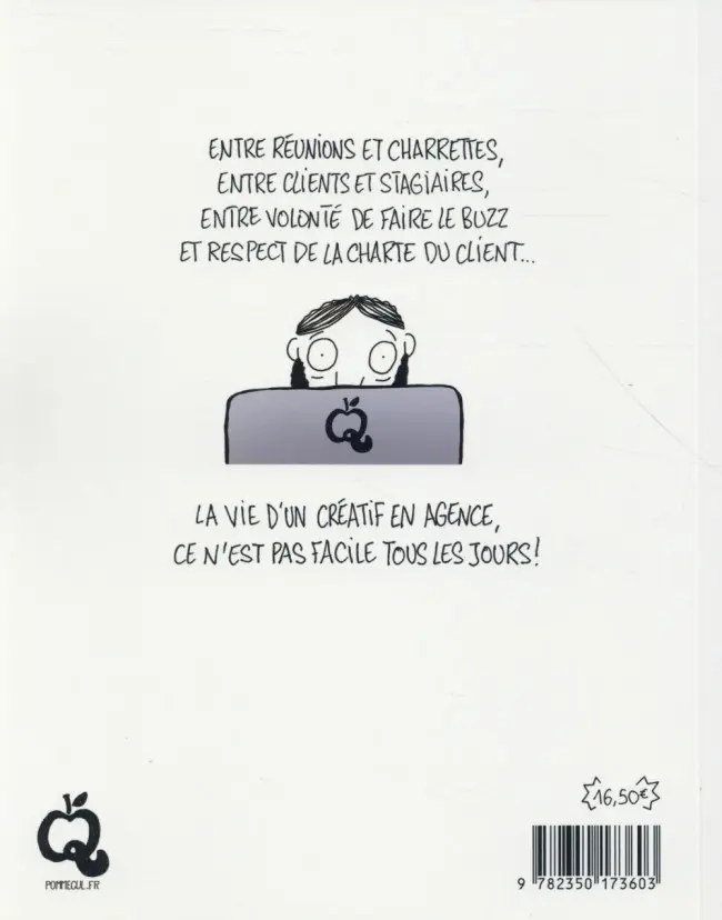 Verso de l'album Pommecul La vie d'un directeur artistique en agence de publicité