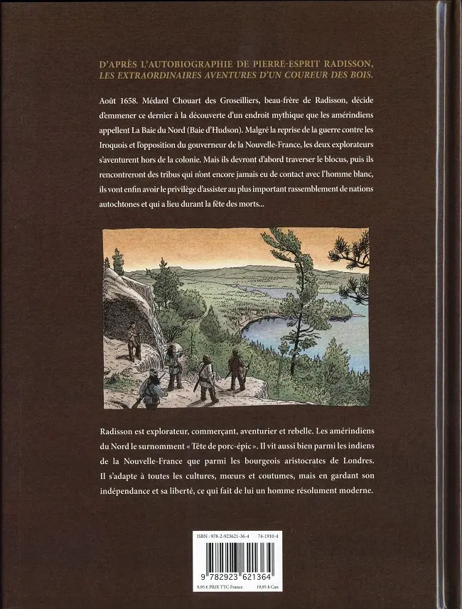 Verso de l'album Radisson Tome 4 Pirates de la baie d'Hudson