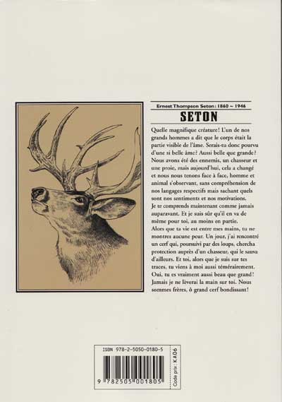 Verso de l'album Seton Le Naturaliste qui Voyage Livre 3 Sandhill stag'