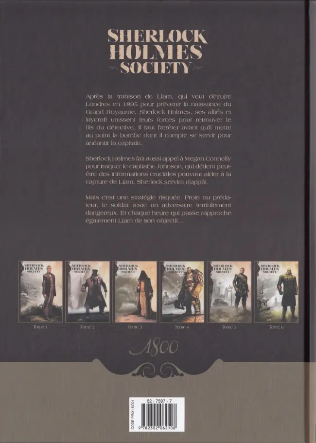 Verso de l'album Sherlock Holmes Society Tome 6 Le Champ des possibles