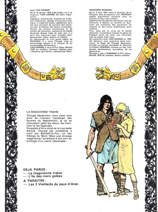 Verso de l'album Thorgal Tome 1 La Magicienne trahie