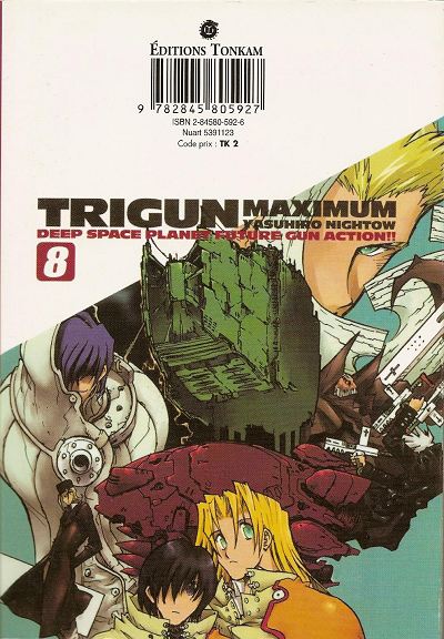 Verso de l'album Trigun maximum 8 Silent Ruin