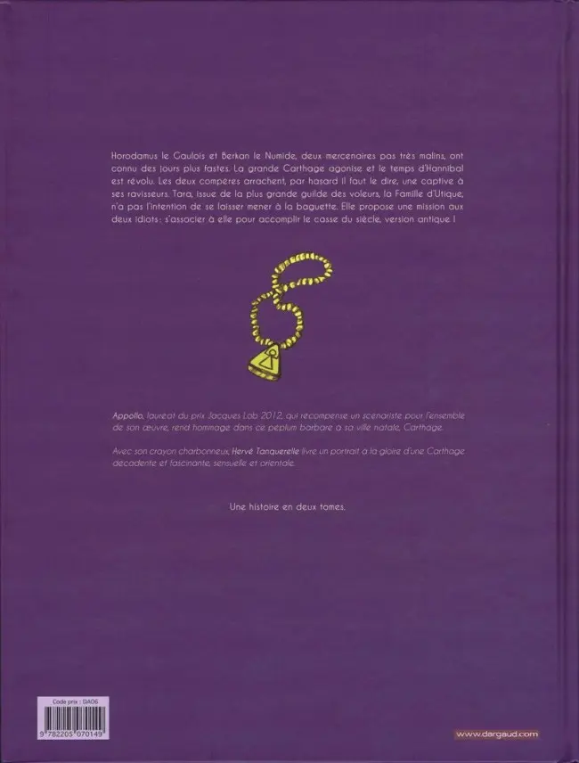 Verso de l'album Les Voleurs de Carthage Tome 1 Le Serment du Tophet