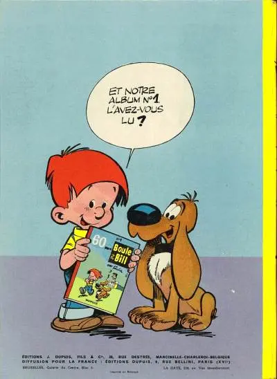 Verso de l'album Boule & Bill Tome 2 60 gags de Boule et Bill